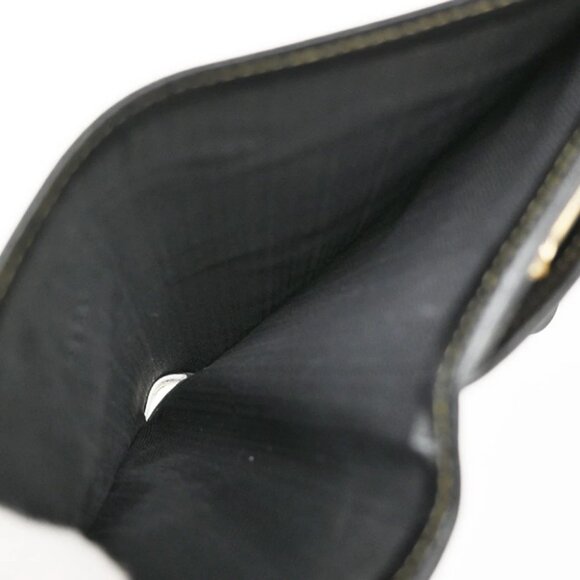 FENDI Logo Pequin Pattern Bifold Comapct Wallet PVC Leather Brown Italy - Picture 10 of 14